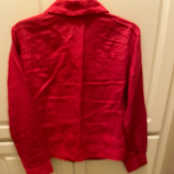 Red Linen Jacket.  Very high quality linen  fabric. - Picture 2 of 5